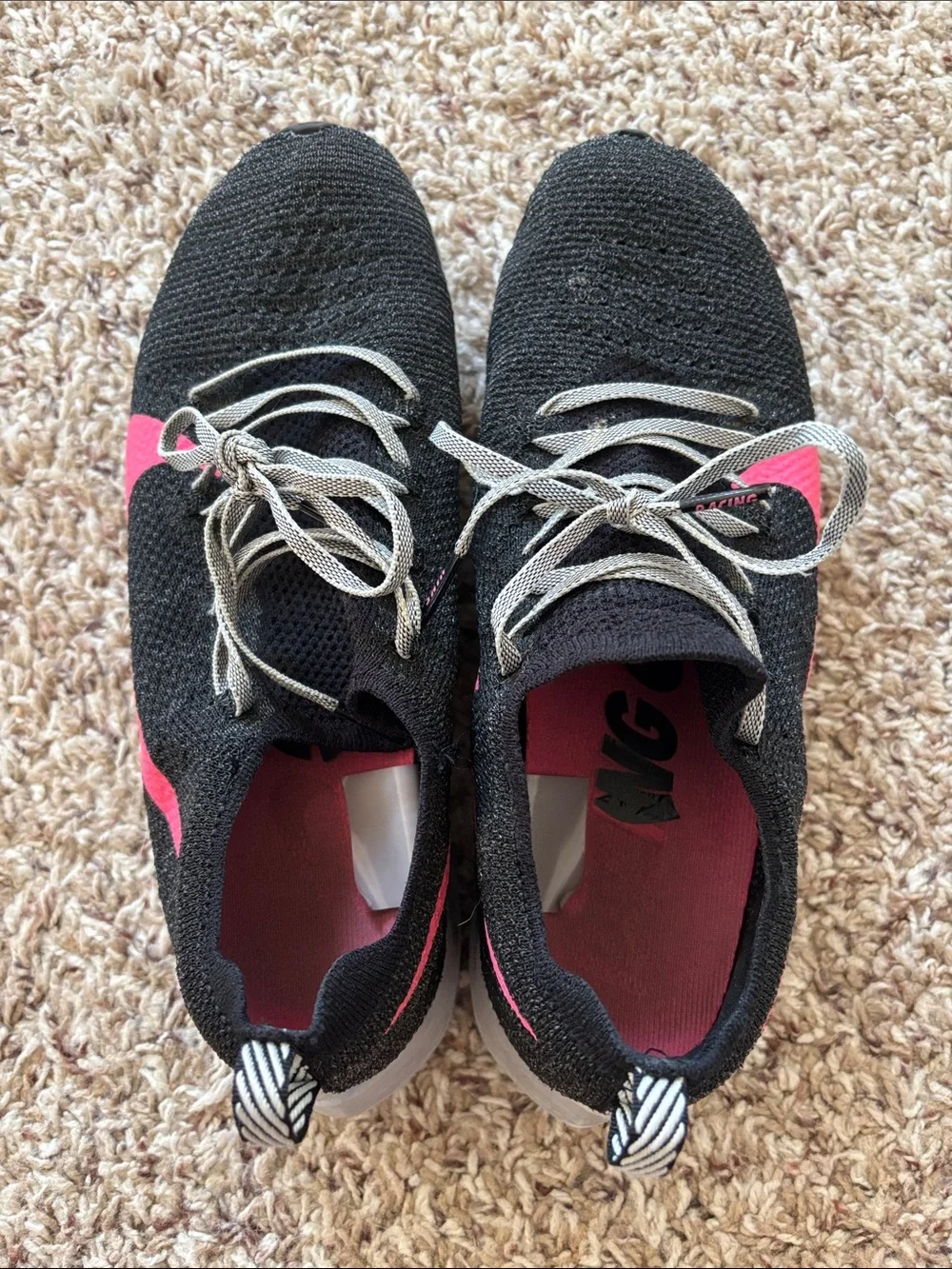 Nike | Shoes | Nike Black Knit Running Sneakers With Pink  display picture 3